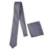 Галстук мужской с платком Quesste 44, Цвет: серо-синий, фото 2 | Интернет-магазин Vels
