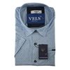 Рубашка мужская приталенная VELS 130/2 к/р, Размер: M, Цвет: голубой с рисунком | Интернет-магазин Vels