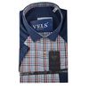 Рубашка мужская приталенная VELS 9033/3 к/р, Размер: M, Цвет: тёмно-синий с бордо клет. | Интернет-магазин Vels