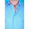 Рубашка мужская приталенная VELS 3406/5 к/р, Размер: S, Цвет: белая голуб. клетка, фото 3 | Интернет-магазин Vels