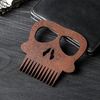 Расческа для бороды и усов "Череп", Колір: коричневый, фото 2 | Інтернет-магазин Vels
