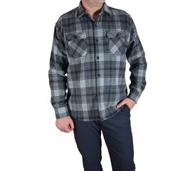 Рубашка мужская утеплённая Jean Piere 4822, Размер: L, Цвет: BLACK | Интернет-магазин Vels