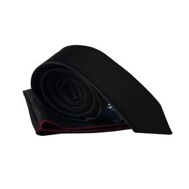 Галстук мужской с платком Quesste 23, Цвет: чёрный орнамент | Интернет-магазин Vels