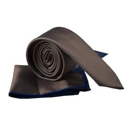 Краватка чоловіча з хусткою Quesste 30, Колір: капучино | Інтернет-магазин Vels