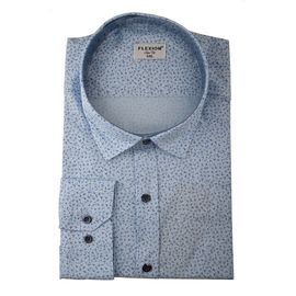 Рубашка мужская большой размер Flexion 18-217, Размер: 6XL, Цвет: голубой узор | Интернет-магазин Vels