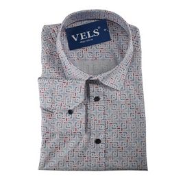 Рубашка мужская приталенная Flexion 18-230, Размер: M, Цвет: белый узор | Интернет-магазин Vels
