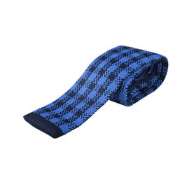 Краватка чоловіча в'язана Quesste 13, Колір: синий узор | Інтернет-магазин Vels