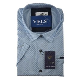 Сорочка чоловіча приталена VELS 130/2кр, Розмір: M, Колір: голубой с рисунком | Інтернет-магазин Vels