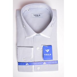 Рубашка VELS 1008 дв.в., кл., Размер: M, Цвет: белая в тёмно-синюю мелк. пол. | Интернет-магазин Vels