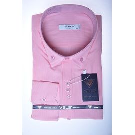Сорочка VELS 1015 подвійний комір приталена, Розмір: M, Колір: розовая полоска | Інтернет-магазин Vels