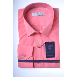 Сорочка чоловіча приталена VELS 102, Розмір: S, Колір: персик | Інтернет-магазин Vels