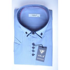 Сорочка VELS 6333/1-2 подвійний комір, Розмір: S, Колір: голубая в мелк.клетку | Інтернет-магазин Vels