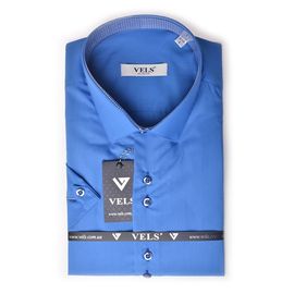 Рубашка мужская приталенная VELS 232 отд. к/р, Размер: M, Цвет: голубой | Интернет-магазин Vels