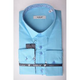 Рубашка VELS 192 пр. отд., Размер: S, Цвет: бирюза с отд. цв. | Интернет-магазин Vels