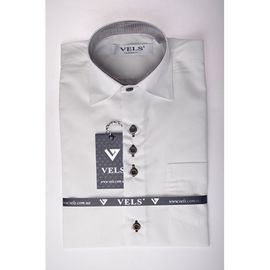 Рубашка детская на мальчика VELS 215 отд. кл., Размер: 1, Цвет: айвори с корич. клет. | Интернет-магазин Vels