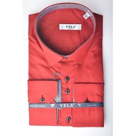 Рубашка VELS 221 пр. отд., Размер: M, Цвет: вишневый с отд. кл. | Интернет-магазин Vels