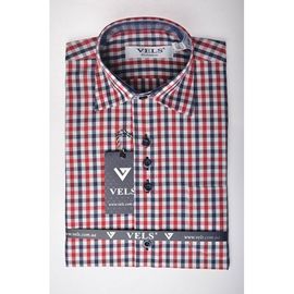 Рубашка детская VELS 9360/1 отд. к/р, Размер: 1, Цвет: красно-синяя клетка | Интернет-магазин Vels