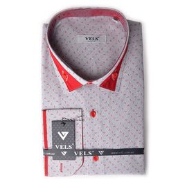 Рубашка VELS 20572/3 отд., пр., Размер: L, Цвет: белая с красн. рисун. | Интернет-магазин Vels
