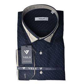 Рубашка VELS 20572/8 отд., пр., Размер: L, Цвет: т.син. с песочн. рисун. | Интернет-магазин Vels