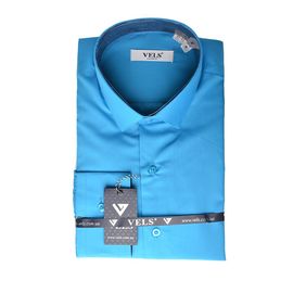 Сорочка VELS 219 класична з темно-синьою вставкою, Розмір: M/176-182, Колір: голуб. с отделк. | Інтернет-магазин Vels