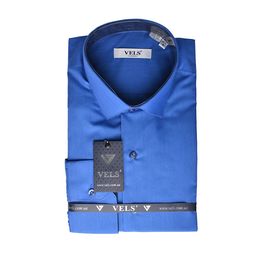 Сорочка VELS 232 класична з темно-синіми вставками, Розмір: M/176-182, Колір: электрик с т. син. отд. | Інтернет-магазин Vels