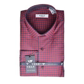 Рубашка VELS 9356/1 кл. отд., Размер: M/176-182, Цвет: красно-синяя клетка | Интернет-магазин Vels