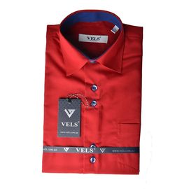 Рубашка детская VELS 31 отд. син. к/р, Размер: 1, Цвет: красный с син. отд. | Интернет-магазин Vels