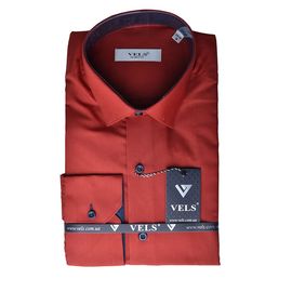 Рубашка VELS 23202 пр. отд., Размер: S, Цвет: терракот т.син. отд. | Интернет-магазин Vels