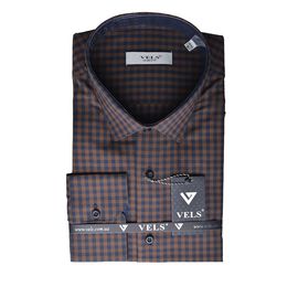 Рубашка VELS 9356/6 пр., Размер: L, Цвет: коричневая клетка | Интернет-магазин Vels