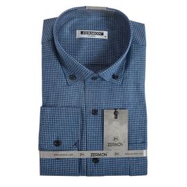Рубашка мужская классическая Zermon 102, Размер: S, Цвет: синяя клетка | Интернет-магазин Vels