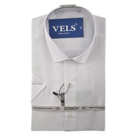 Рубашка мужская приталенная Zermon 02 к/р, Размер: 2XL, Цвет: белый | Интернет-магазин Vels