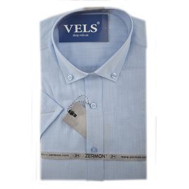Рубашка мужская приталенная Zermon 0196 к/р, Размер: S, Цвет: голубой | Интернет-магазин Vels