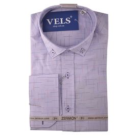Сорочка чоловіча приталена Zermon 1012, Розмір: S, Колір: сиреневая штрих | Інтернет-магазин Vels