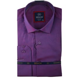 Рубашка мужская приталенная Zermon 1018, Размер: L, Цвет: фиолетовый | Интернет-магазин Vels