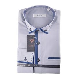 Рубашка мужская приталенная VELS 15-1, Размер: 2XL, Цвет: серая строчка | Интернет-магазин Vels