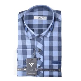 Рубашка мужская классическая VELS 200/3, Размер: M, Цвет: фиолетово-тем.синяя клетка | Интернет-магазин Vels