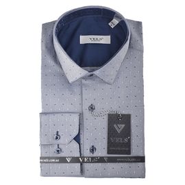 Рубашка мужская приталенная VELS 9034/5, Размер: M, Цвет: джинсовый | Интернет-магазин Vels