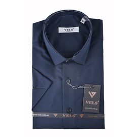 Рубашка мужская приталенная VELS 251 к/р, Размер: M, Цвет: темно синий | Интернет-магазин Vels