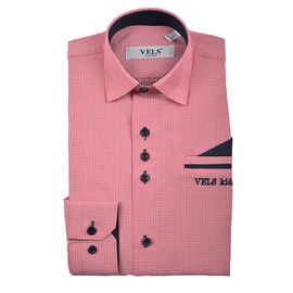 Рубашка детская на мальчика VELS 7024-2/10, Размер: 1, Цвет: розовая квадрат | Интернет-магазин Vels