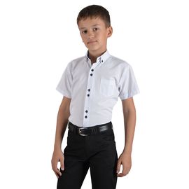 Рубашка детская на мальчика VELS 10117/1к/р, Размер: 8, Цвет: белая текстур.ромб | Интернет-магазин Vels