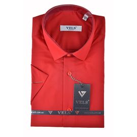 Рубашка мужская приталенная VELS 31 к/р, Размер: M, Цвет: красный | Интернет-магазин Vels
