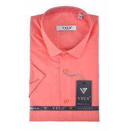 Рубашка мужская приталенная VELS 154 к/р, Размер: M, Цвет: коралловый | Интернет-магазин Vels