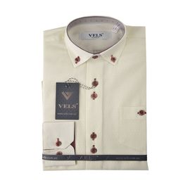 Рубашка детская на мальчика VELS 10117/2, Размер: 6, Цвет: молочный узор | Интернет-магазин Vels