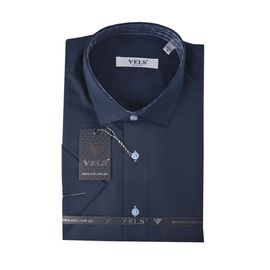 Рубашка мужская классическая VELS 251* к/р, Размер: M, Цвет: темно-синий | Интернет-магазин Vels