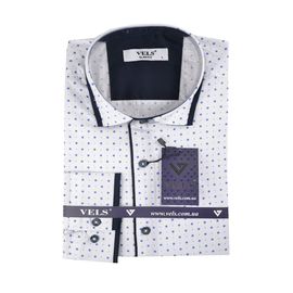 Рубашка мужская приталенная VELS 110/1, Размер: L, Цвет: белый рисунок  | Интернет-магазин Vels