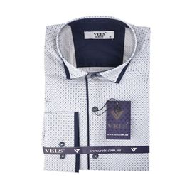 Рубашка мужская приталенная VELS 115/1, Размер: M, Цвет: белый рисунок  | Интернет-магазин Vels