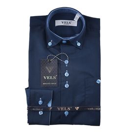 Рубашка детская на мальчика VELS 227, Размер: 1, Цвет: темно-синий | Интернет-магазин Vels