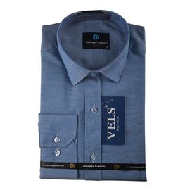 Рубашка мужская приталенная Guiseppe 01, Размер: S, Цвет: джинс  | Интернет-магазин Vels