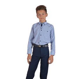 Рубашка детская на мальчика VELS 7149-2, Размер: 1, Цвет: белая в голубую клетку | Интернет-магазин Vels