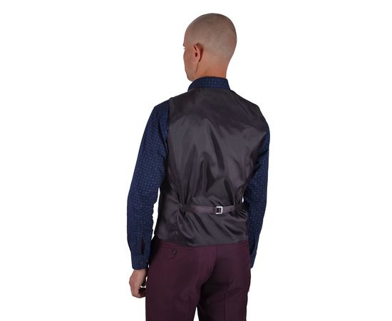 Костюм мужской тройка Renzo 642-02, Размер: 56, Цвет: бордо клетка, фото 12 | Интернет-магазин Vels